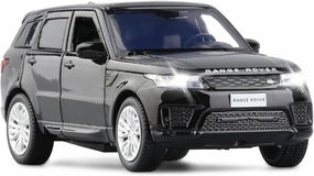 Toy car Model 1:32 for Range Rover Sports SUV Alloy Car Model Diecast Toy Sound and Light Childrens Toy Gift (Color : Black)