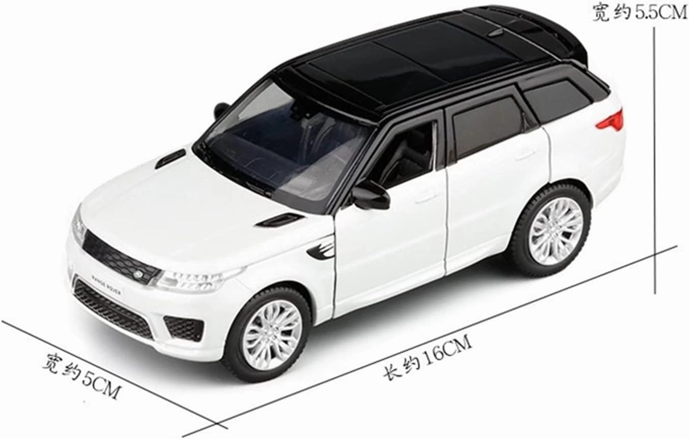 Toy car Model 1:32 for Range Rover Sports SUV Alloy Car Model Diecast Toy Sound and Light Childrens Toy Gift (Color : Black)