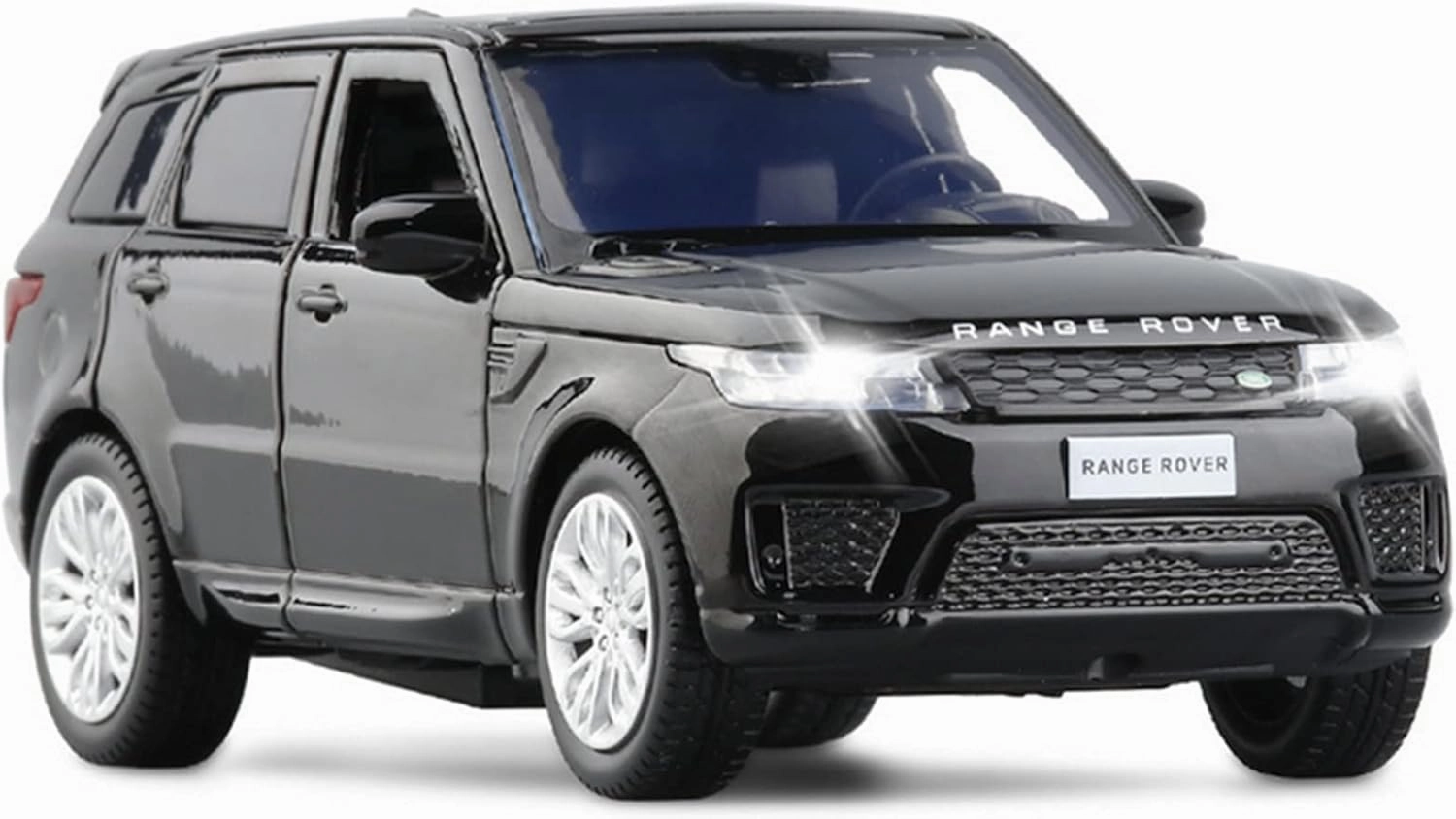 Toy car Model 1:32 for Range Rover Sports SUV Alloy Car Model Diecast Toy Sound and Light Childrens Toy Gift (Color : Black)