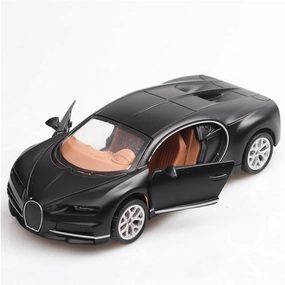 Toy car Model 1/36 for Bugatti Chiron Diecast Alloy Car Model Boxed Pull Back Function Boy Gifts for Birthday (Color : Black)