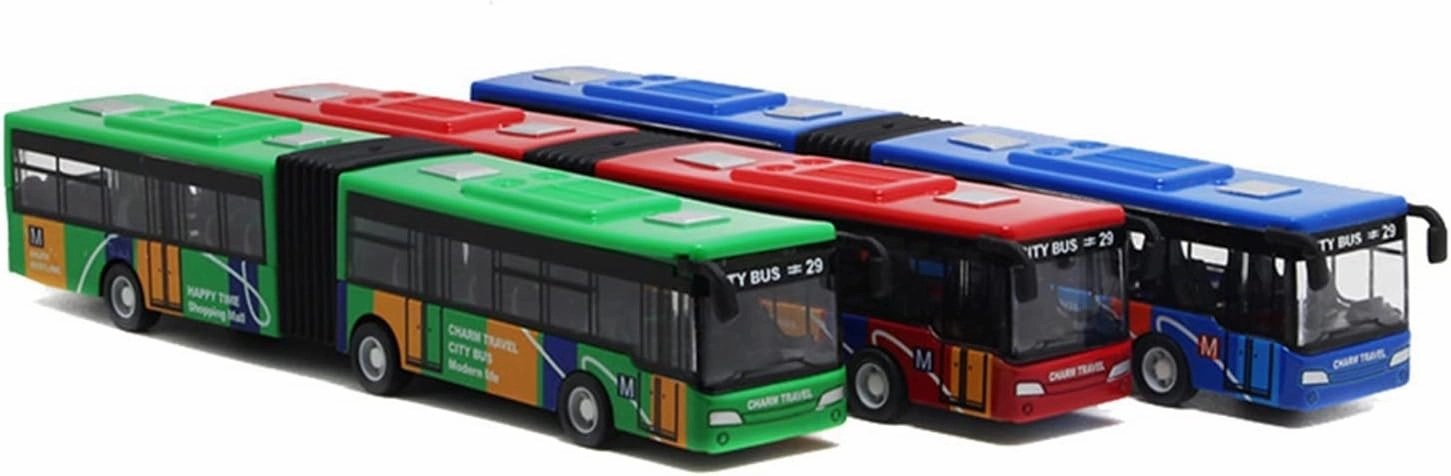 Toy car Model 1:64 Mini Car Model Pull Back Alloy City Express Bus Double Buses Diecast Toys Funny Kids Gifts (Color : Green)