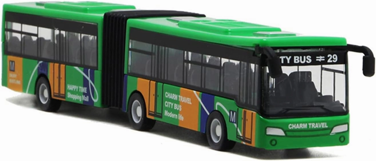 Toy car Model 1:64 Mini Car Model Pull Back Alloy City Express Bus Double Buses Diecast Toys Funny Kids Gifts (Color : Green)