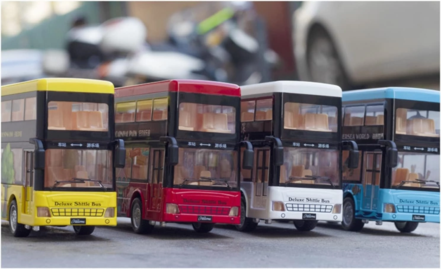 Toy car Model for Sightseeing Tourist Double Decker Toy Bus City Bus Diecasts Alloy Toy Car Model Sound Light Kids Gift (Color : F6)