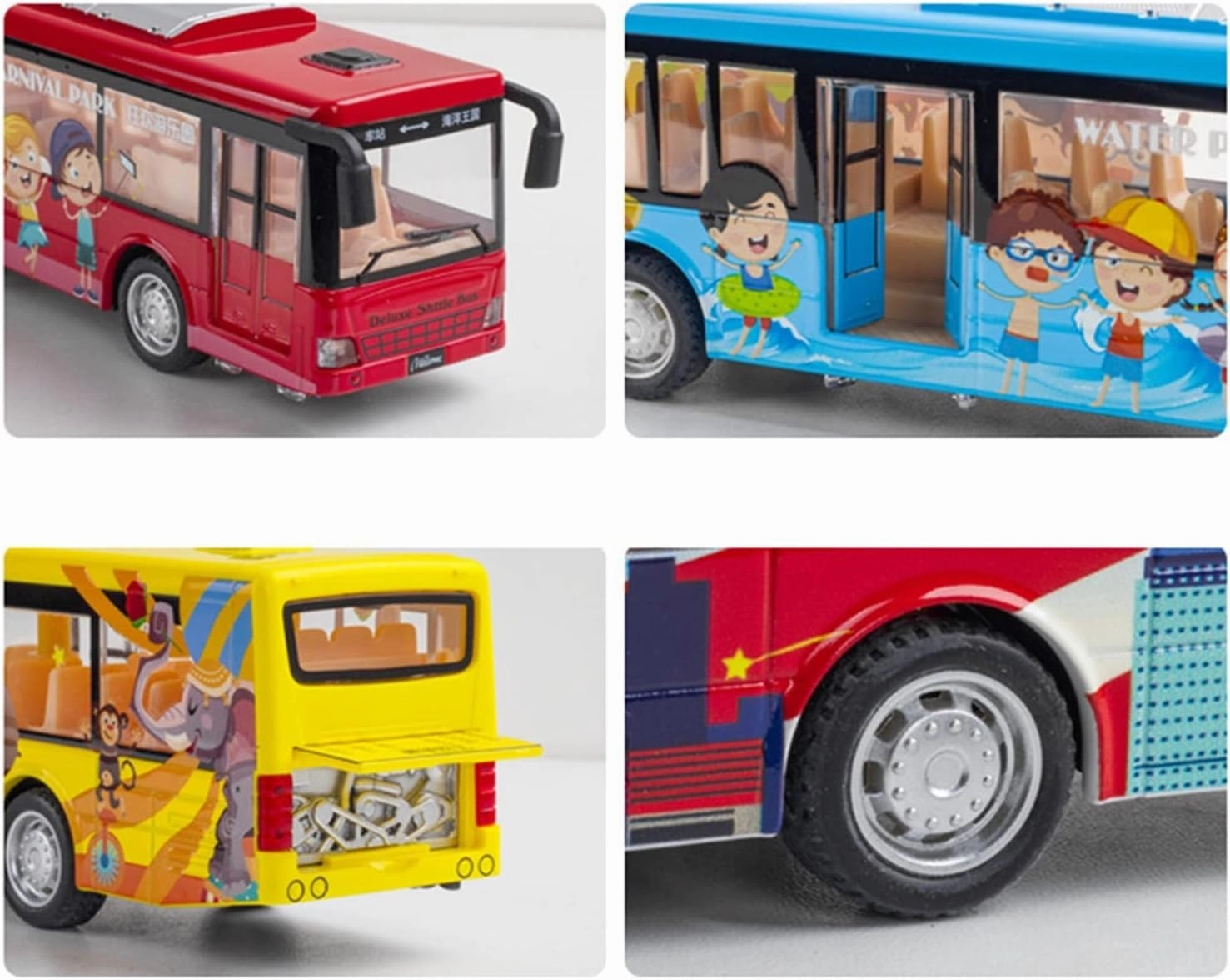 Toy car Model for Sightseeing Tourist Double Decker Toy Bus City Bus Diecasts Alloy Toy Car Model Sound Light Kids Gift (Color : F6)