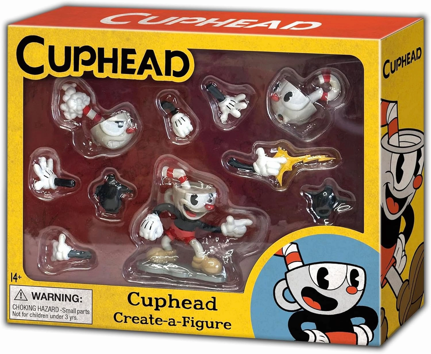 Toynk Cuphead Cuphead Create-A-Figure 3-Inch Mini Figure | Multiple Interchangeable Parts for Posing, Customization