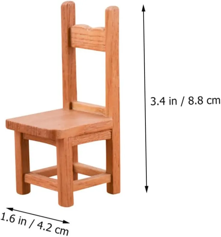 Toyvian 3sets Miniature Wooden Chairs for Dollhouse Premium Quality Micro Furniture for DIY Miniature House Decor for Creative Arrangements 2pcs*3