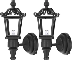 Toyvian Small House Ornament 2pcs Vintage Dollhouse Miniature LED Wall Light Lamp 1 12 Mini Wall Lamp Doll House Decoration Accessory for Dollhouse Dollhouse Furniture