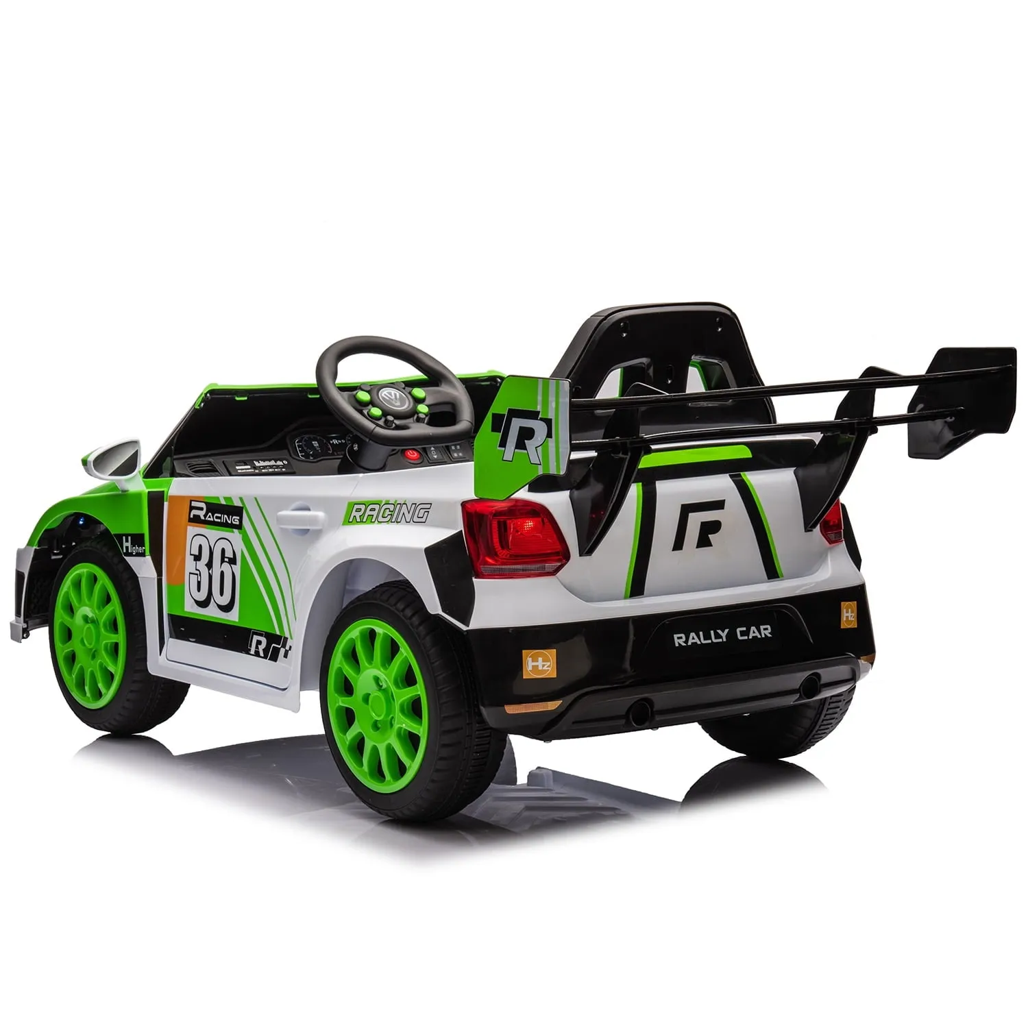 Track 7 Kids Ride on Car, 12V Electric Sports Car with Remote Control, Bluetooth, Front Light, Electric Buggies for Boys Girls Age 3 , Green