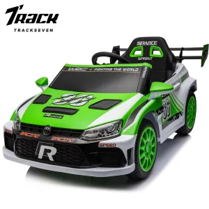 Track 7 Kids Ride on Car, 12V Electric Sports Car with Remote Control, Bluetooth, Front Light, Electric Buggies for Boys Girls Age 3 , Green