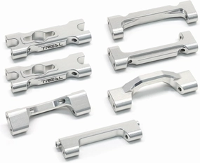 TREAL Aluminum 7075 Chassis Cross Brace Set (7pcs) for 1/18 Mini LMT Monster Truck(Silver)