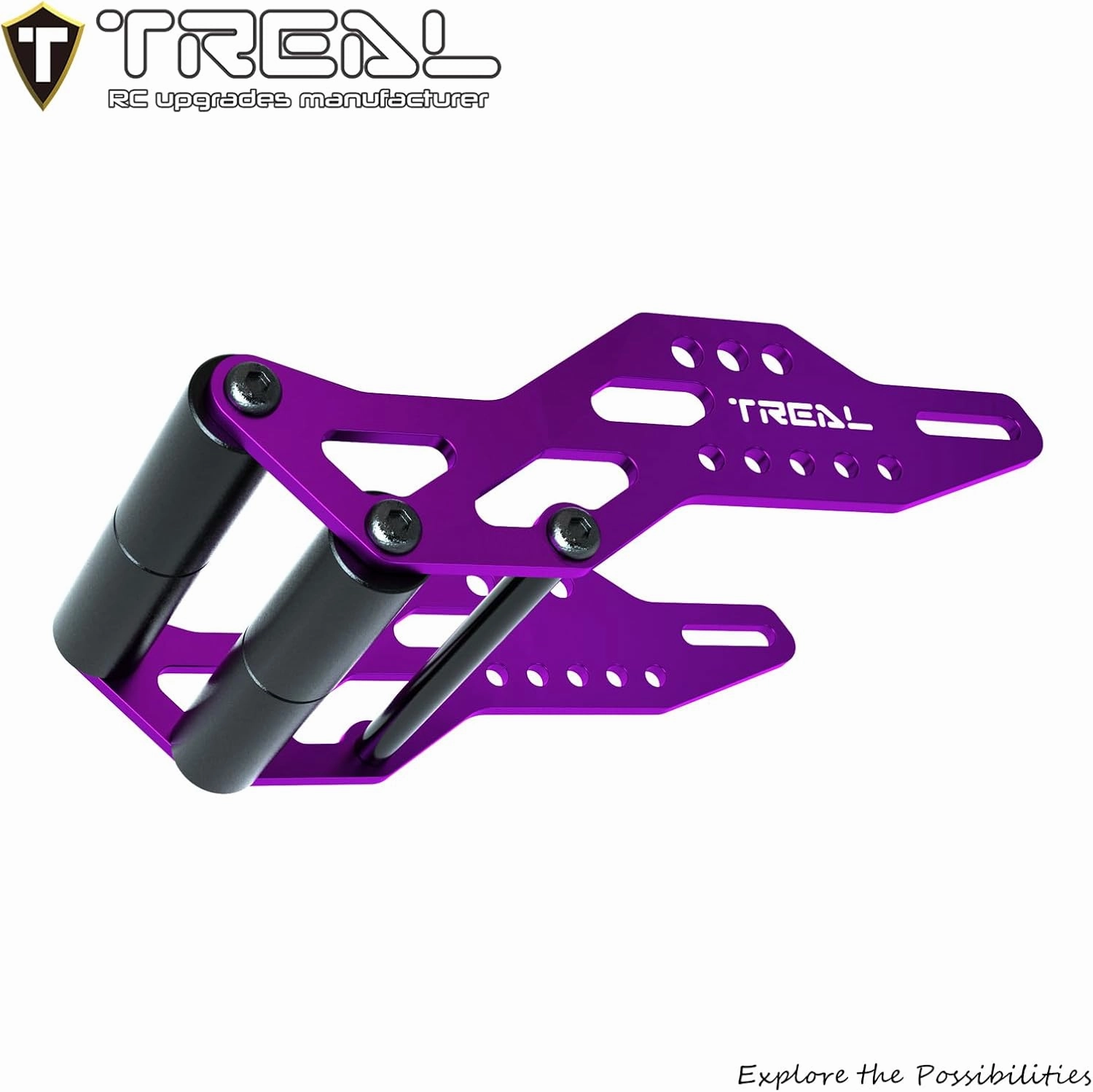 TREAL Aluminum 7075 Rear Wheelie Bar Set for Losi 1/18 Mini LMT(Purple)
