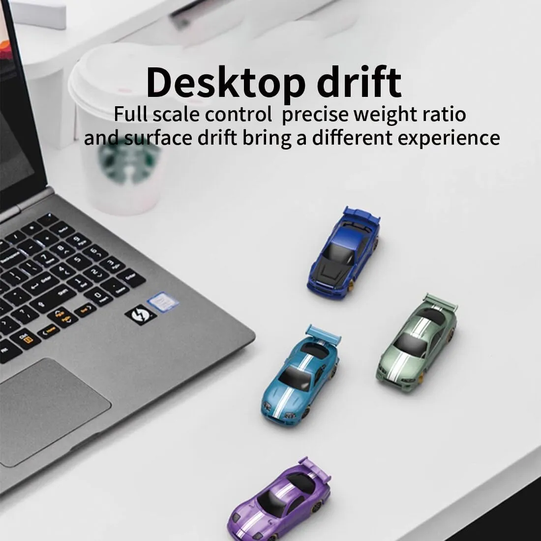 Turbo Racing RC Drift Car, C63 1/76 2.4G RC 3CH Electric RWD Drift Racing Car Model with Lights, Mini Desktop RC Car Model, Creative Rc Drift Cars for Adults (RTR/Blue)