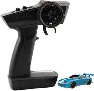 Turbo Racing RC Drift Car, C63 1/76 2.4G RC 3CH Electric RWD Drift Racing Car Model with Lights, Mini Desktop RC Car Model, Creative Rc Drift Cars for Adults (RTR/Blue)