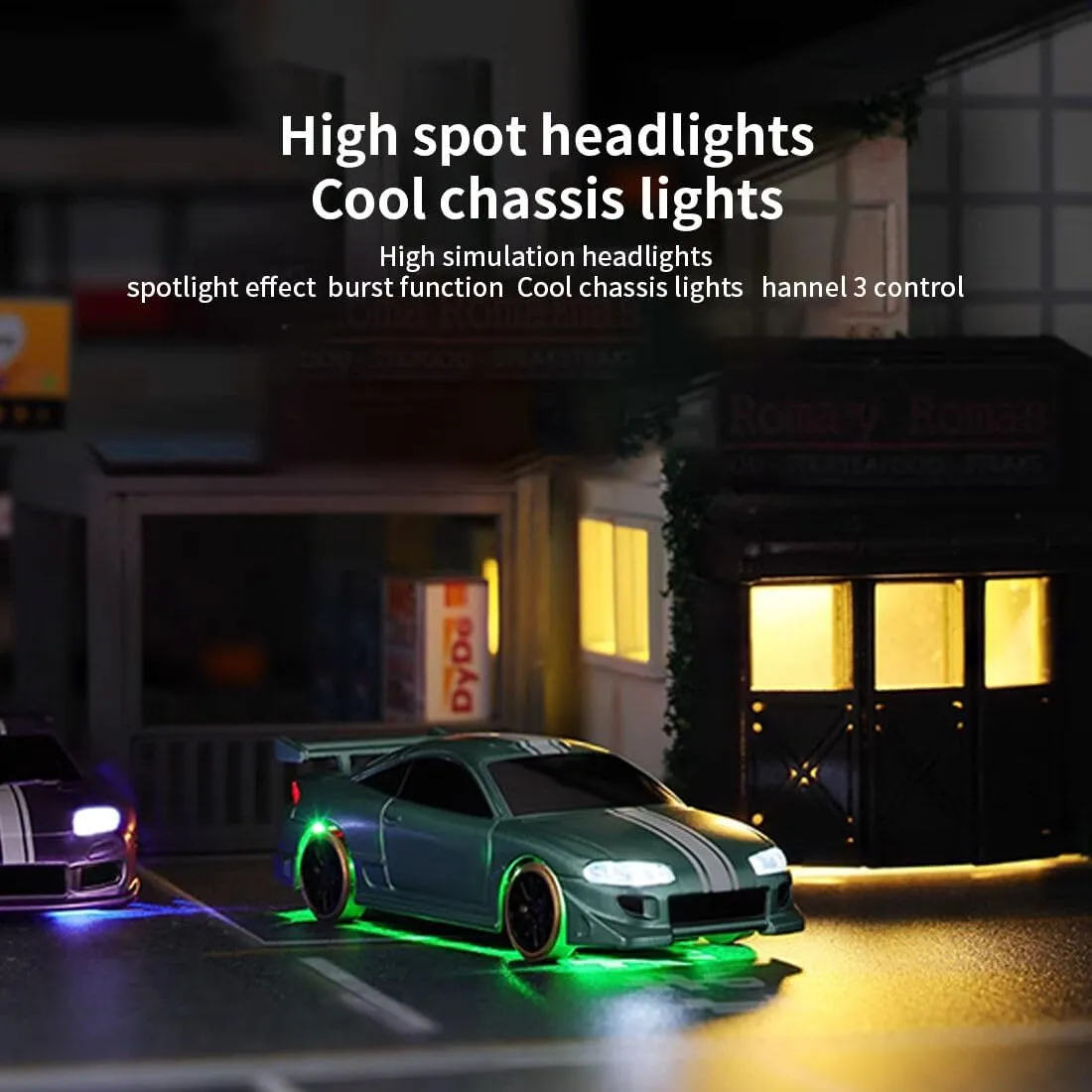 Turbo Racing RC Drift Car, C63 1/76 2.4G RC 3CH Electric RWD Drift Racing Car Model with Lights, Mini Desktop RC Car Model, Creative Rc Drift Cars for Adults (RTR/Blue)
