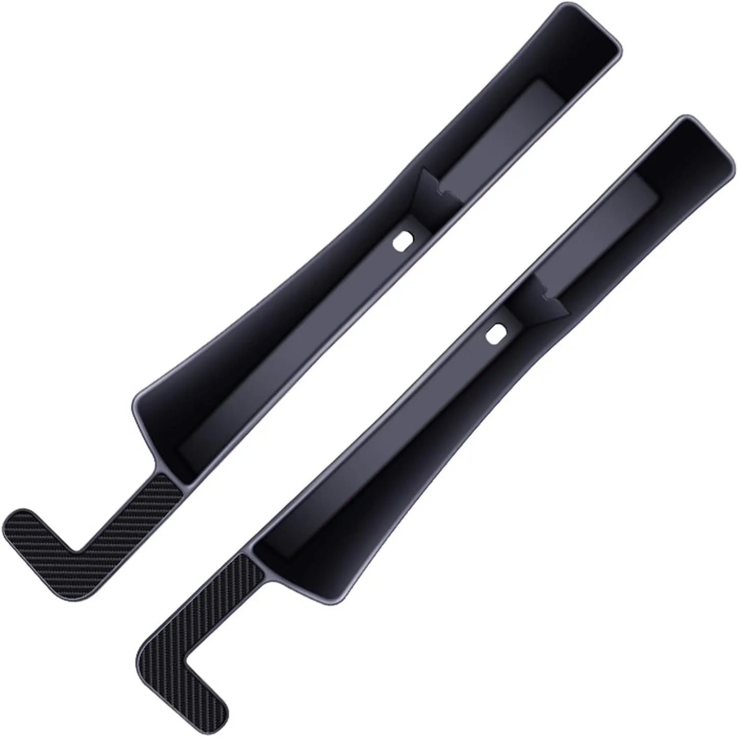 Two car seat gap storage boxes are used to fill the gaps between car seats, prevent phones from falling off, and provide a universal tool kit for storing phones, glasses