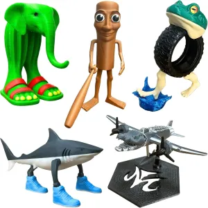 ULTHOOL Tralalero Tralala Action Figure Set, Italian Brainrot Shark Meme Figures Toys, Tung Tung Tung Sahur Animals Dolls, Creative 3D Collectible Toy Gifts for Fans