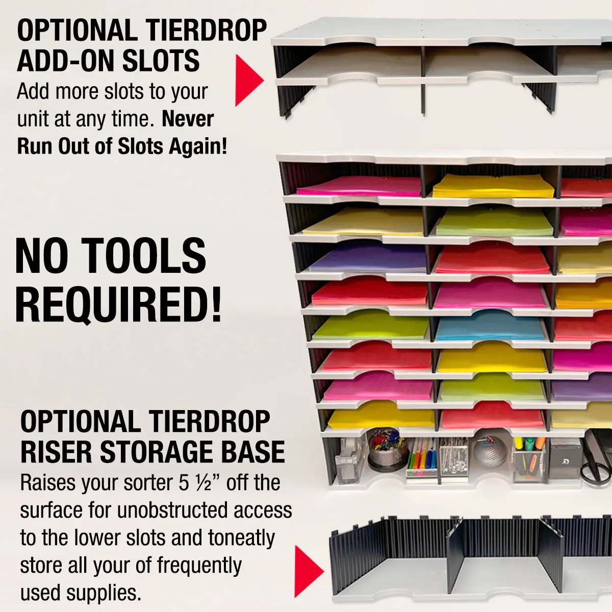 Ultimate Office TierDrop™ 32-Slot, 38"w Literature, Forms, Mail and Classroom Sorter
