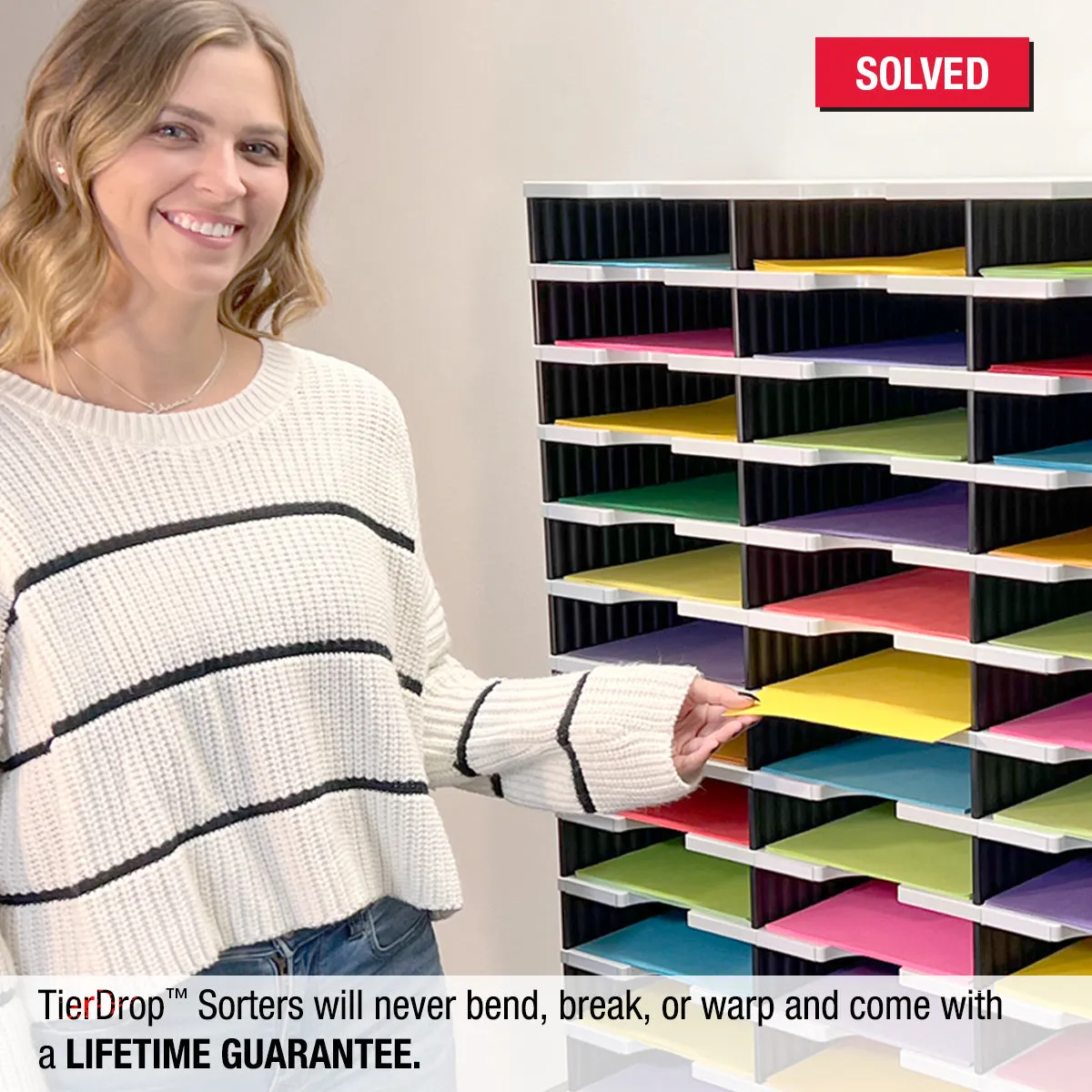 Ultimate Office TierDrop™ 32-Slot, 38"w Literature, Forms, Mail and Classroom Sorter