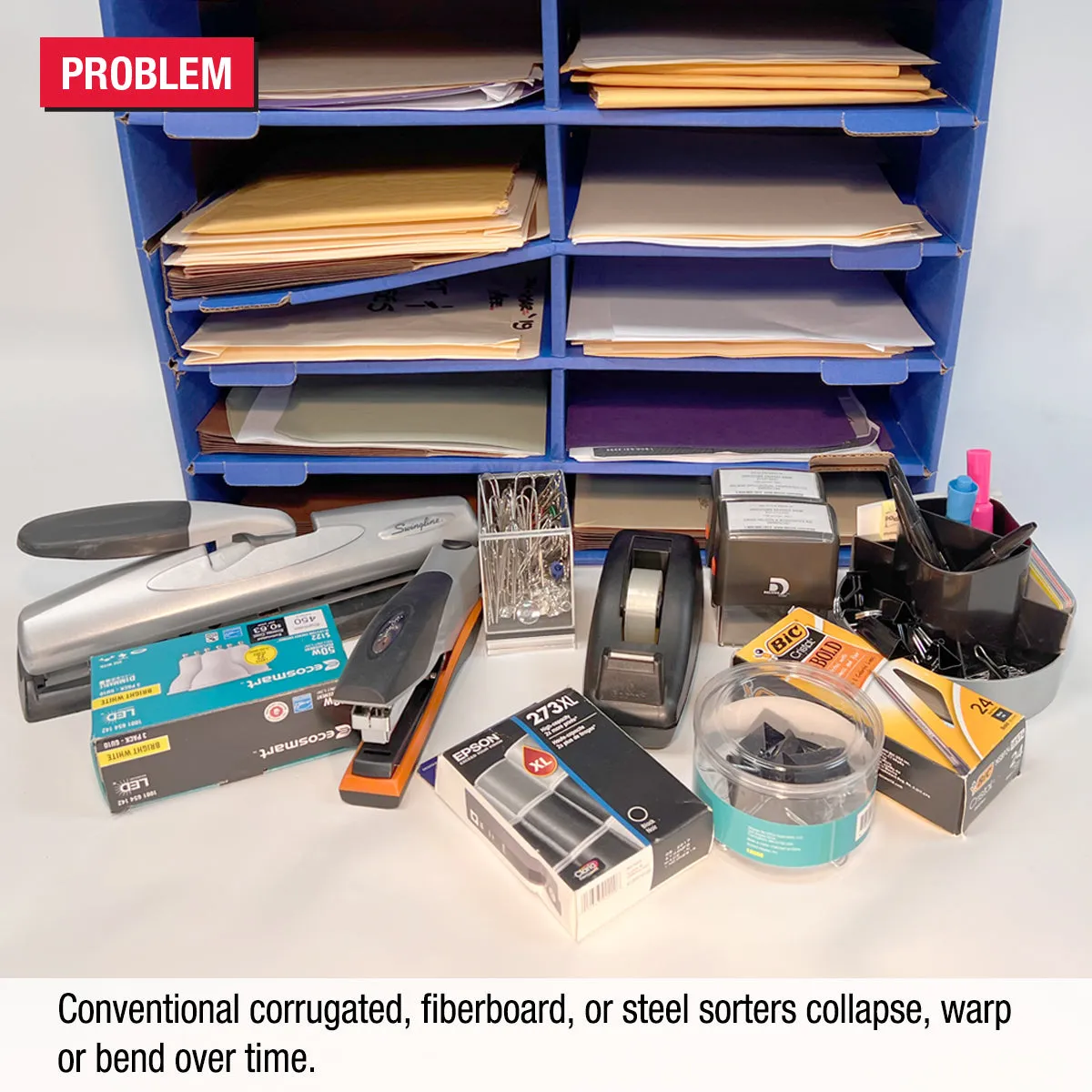 Ultimate Office TierDrop™ PLUS 24-Slot with Riser Storage Base, 19"w Literature, Forms, Mail and Classroom Sorter