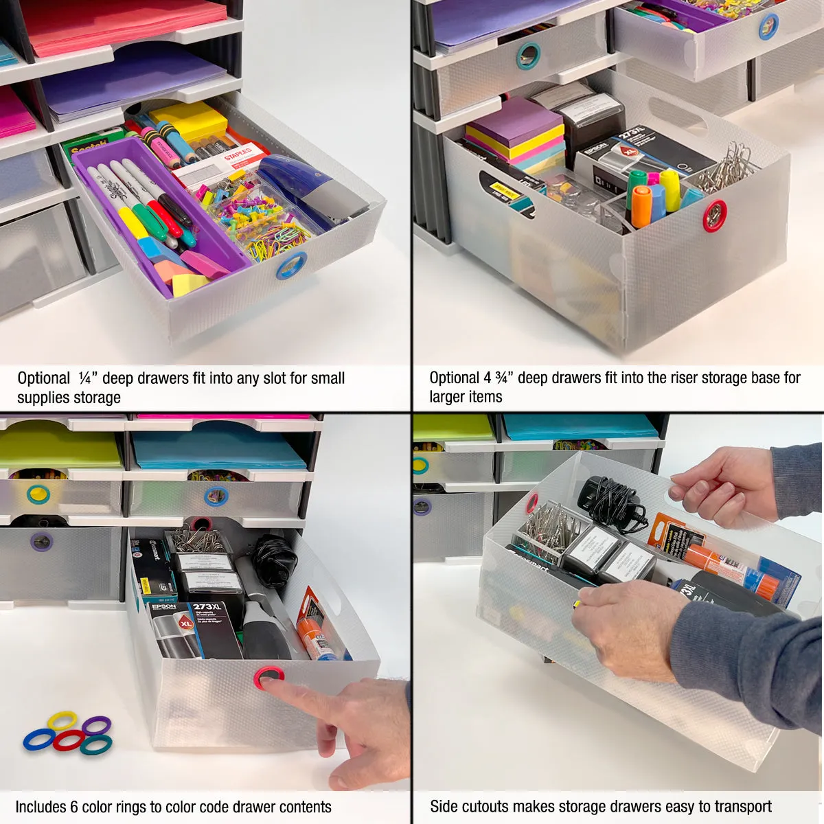 Ultimate Office TierDrop™ PLUS 24-Slot with Riser Storage Base, 19"w Literature, Forms, Mail and Classroom Sorter