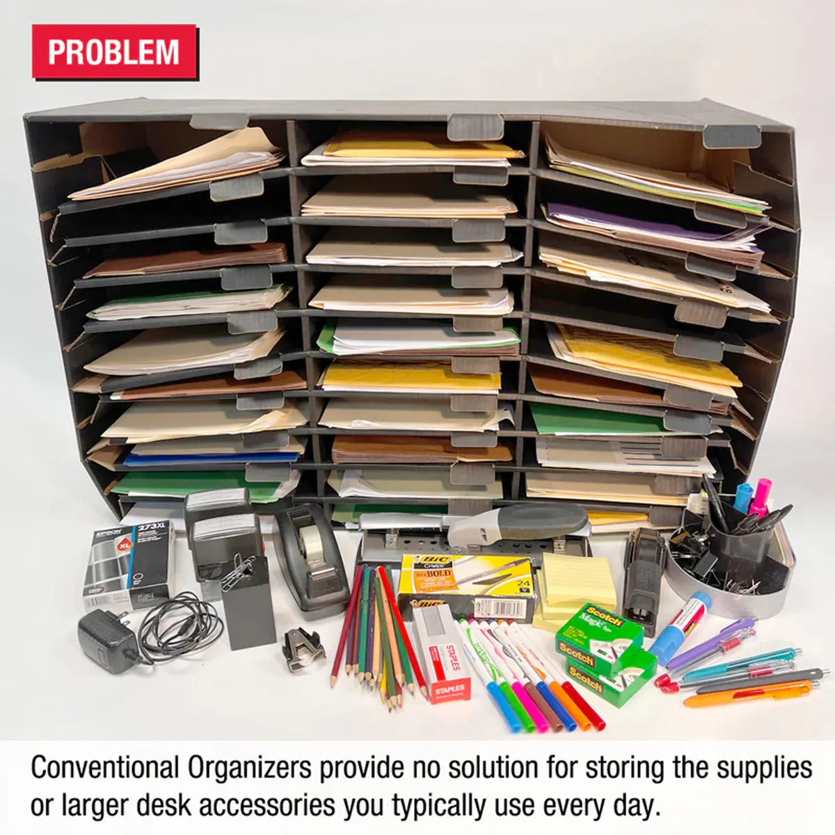 Ultimate Office TierDrop™ PLUS 30-Slot with Riser Storage Base, 28 ½"w Literature, Forms, Mail and Classroom Sorter