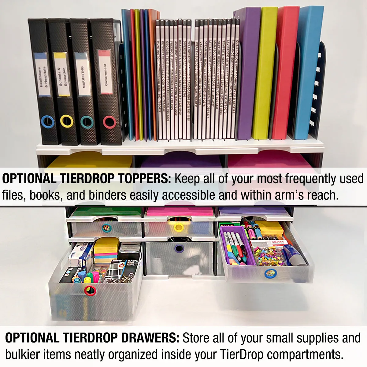 Ultimate Office TierDrop™ PLUS 30-Slot with Riser Storage Base, 28 ½"w Literature, Forms, Mail and Classroom Sorter