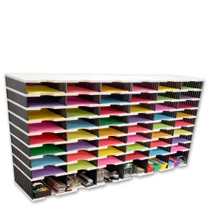 Ultimate Office TierDrop™ PLUS 48-Slot with Riser Storage Base, 57"w Literature, Forms, Mail and Classroom Sorter