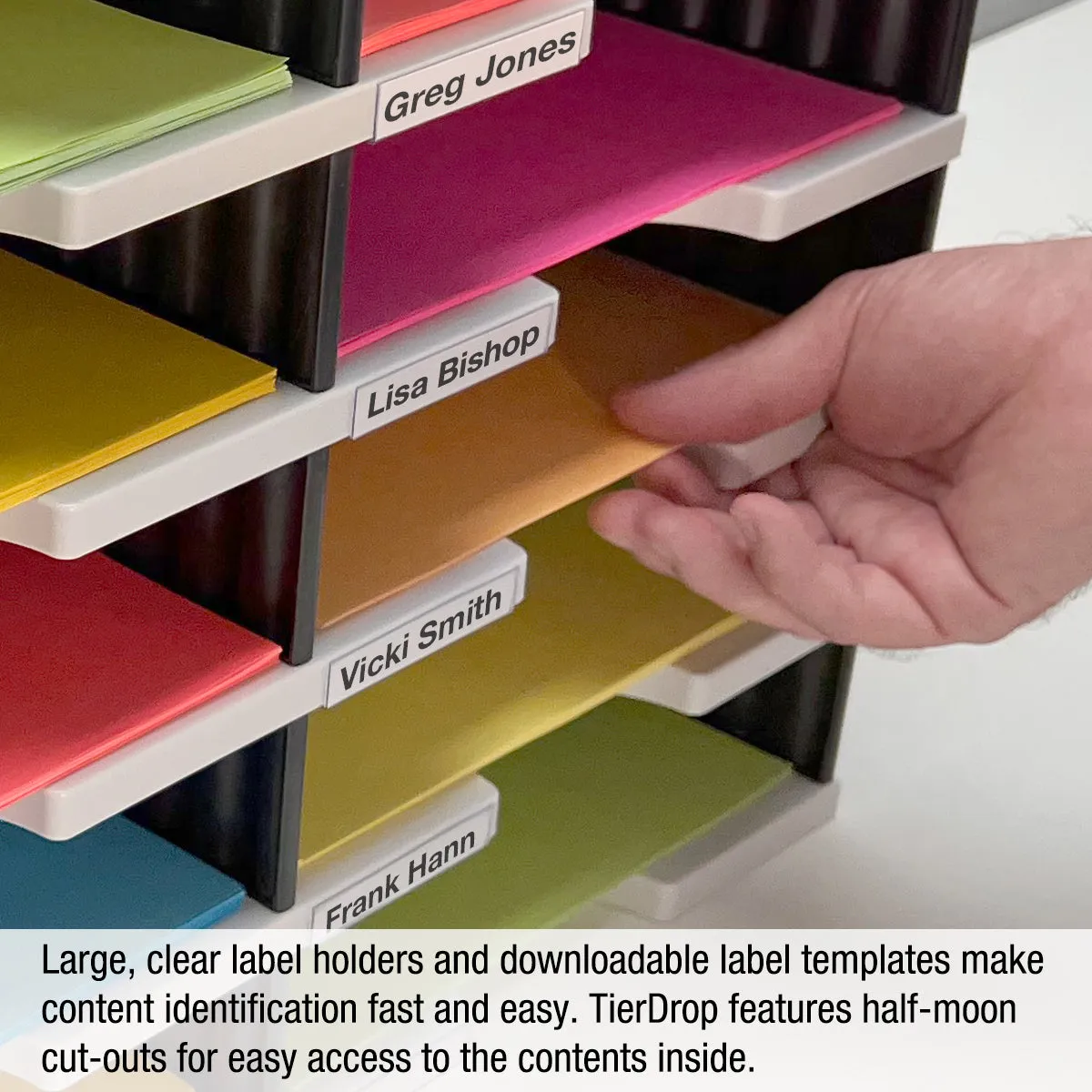 Ultimate Office TierDrop™ PLUS 60-Slot with Riser Storage Base, 57"w Literature, Forms, Mail and Classroom Sorter