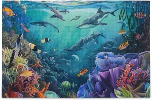 Undersea Fish Jigsaw Puzzles for Adults 1000 Pieces,Colorful Puzzle with Mesh Storage Bag,Learning Educational Puzzles for Gift 2013575