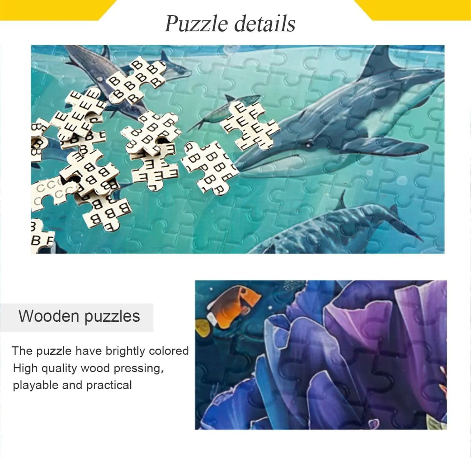 Undersea Fish Jigsaw Puzzles for Adults 1000 Pieces,Colorful Puzzle with Mesh Storage Bag,Learning Educational Puzzles for Gift 2013575