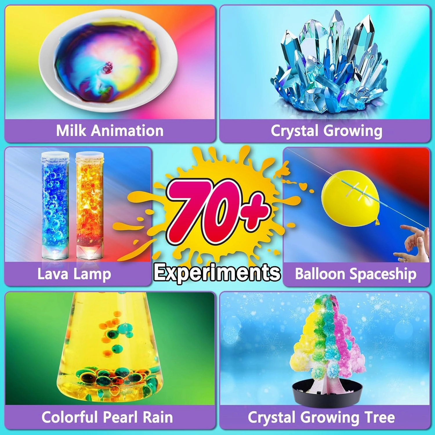 UNGLINGA 70  Experiments Science Kit for Kids, Chemistry Set, Educational Toys Gifts Idea for Boys and Girls Birthday Christmas S.T.E.M Toy Project