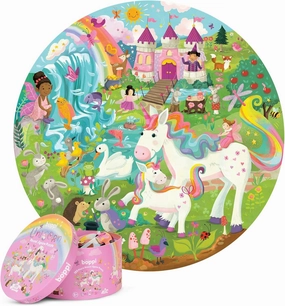 Unicorn Jigsaw Puzzle for Kids Ages 5-8 - 150 Piece Round Unicorn Kids Puzzles - Princess Puzzle with Fairies and Animals Made with 100% Recycled Card by boppi