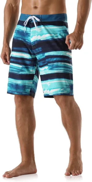 unitop Men's Bathing Board Trunks Beach Shorts Holiday Hawaiian Colorful Striped