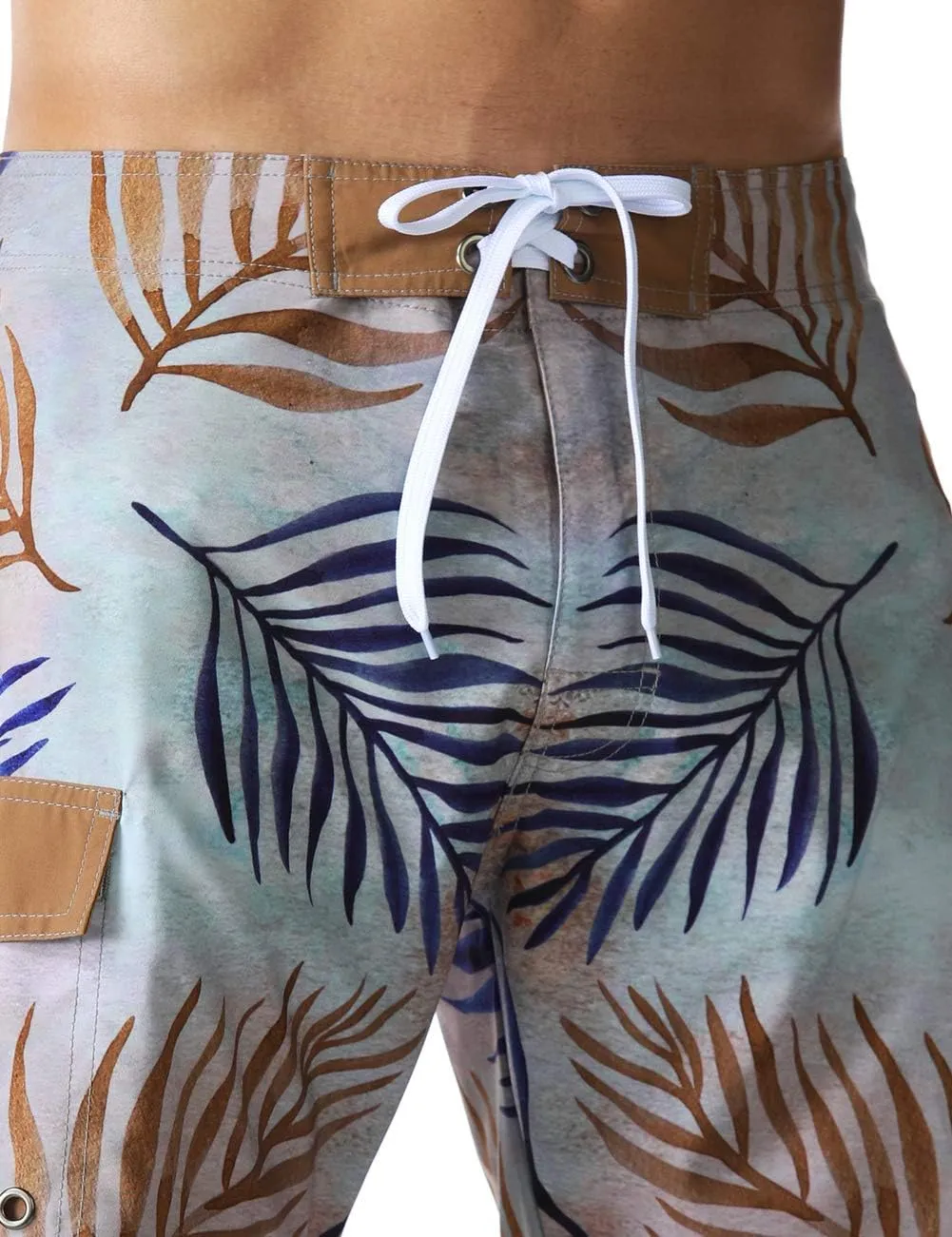 unitop Men's Bathing Board Trunks Beach Shorts Holiday Hawaiian Colorful Striped