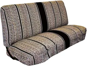 Universal Baja Saddle Blanket Bench Full Size Seat Cover Fits Ford, Chevrolet, Dodge, and Full Size Pickup Trucks (Black)