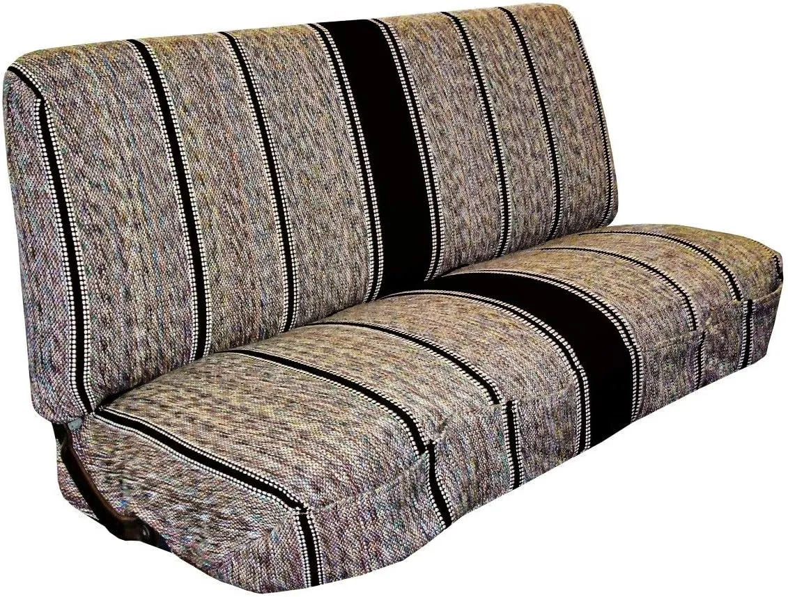 Universal Baja Saddle Blanket Bench Full Size Seat Cover Fits Ford, Chevrolet, Dodge, and Full Size Pickup Trucks (Black)