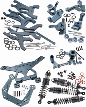 Upgrades Part for 1/10 Slash 2WD/Slash 2WD VXL,Alloy Big Bore RC Shocks Absorber,Suspension Arm,Caster Block,Steering Blocks,Rear Stub Axle Carriers,Steering Bellcranks,Shocks Tower,Titanium