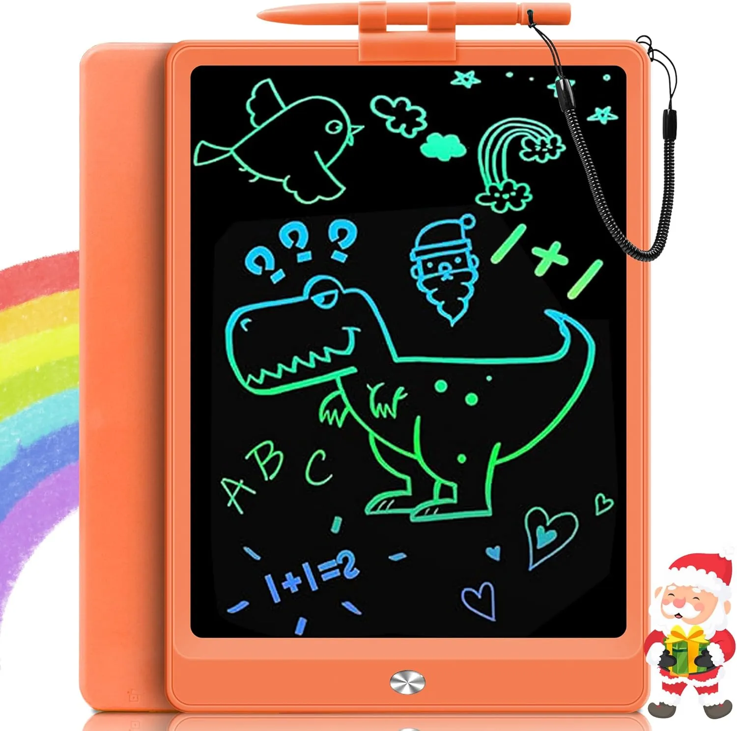 USLAI 10 Inch LCD Writing Tablet for 3-8 Year Olds - Electronic Drawing Pad and Doodle Board as Educational and Learning Toys Birthday Gifts for Girls Boys (Orange)