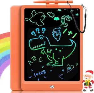 USLAI 10 Inch LCD Writing Tablet for 3-8 Year Olds - Electronic Drawing Pad and Doodle Board as Educational and Learning Toys Birthday Gifts for Girls Boys (Orange)