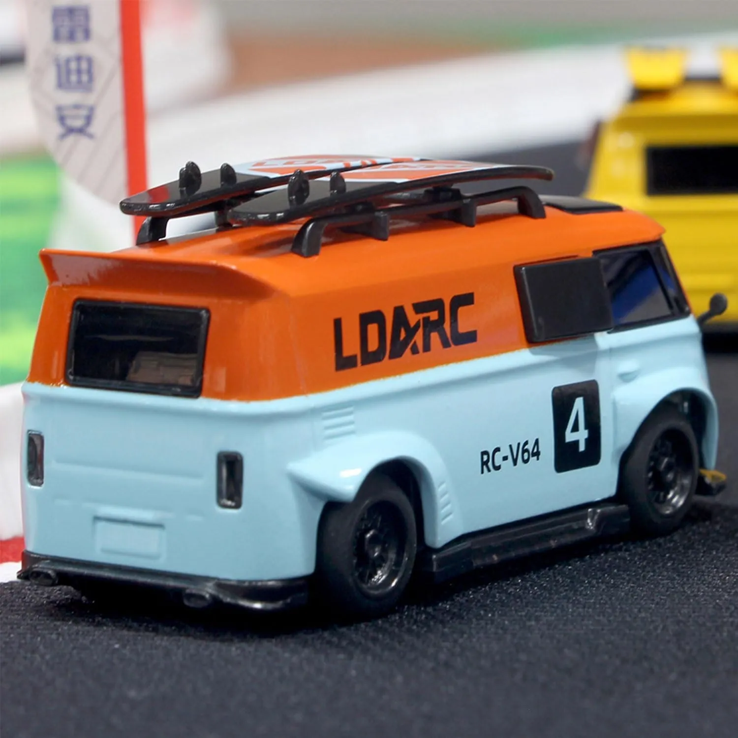 V64 LDARC 1/64 Scale Mini RC Sports Car 2.4Ghz Ideal for Racing Enthusiasts, Racing Remote Contrl Car Model with RGB Lights Comes with DIY Interchangeable Body Case（Blue）