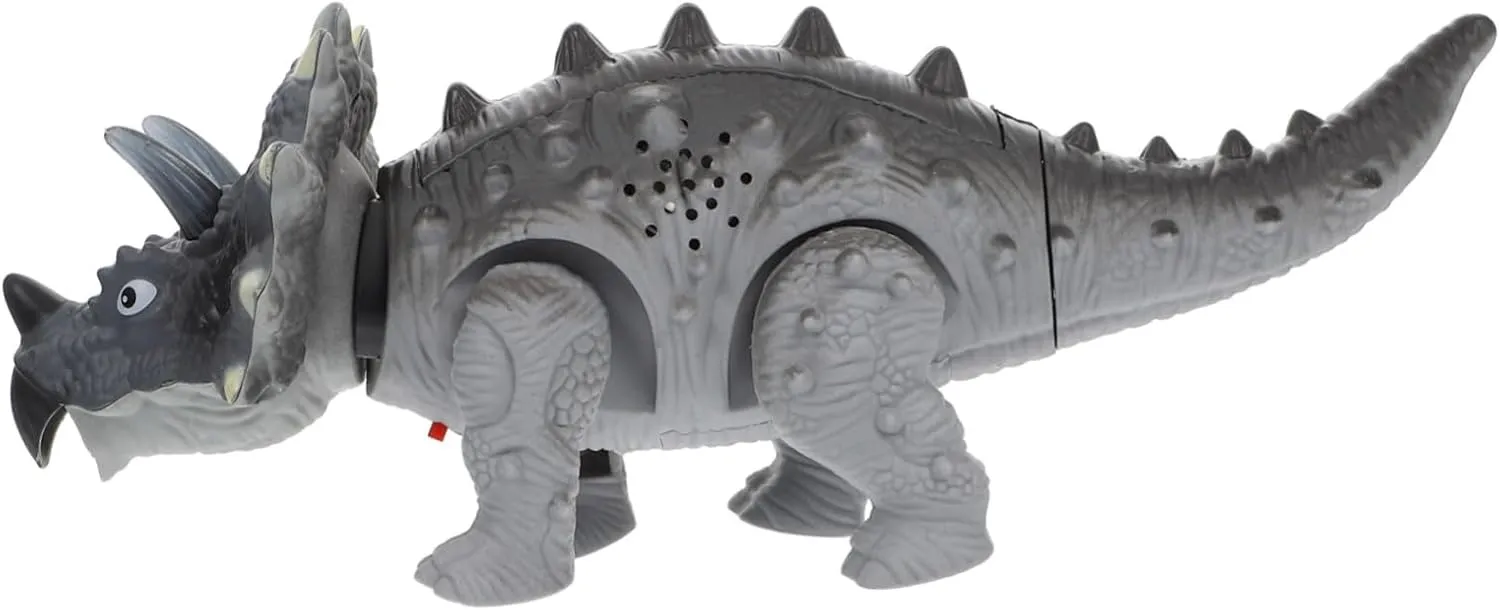 Vaguelly Electric Dinosaur for Interactive Walking Roaring Triceratops with Lights Sounds Educational Recognition Plaything for Boys Ages Great Present Idea