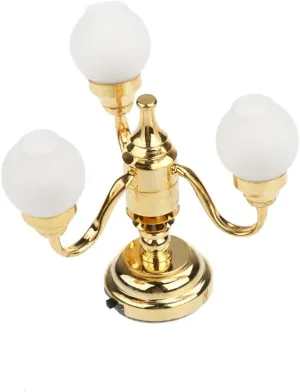 Vaguelly Mini House Lamp Scale Miniature Brass Chandelier Arm LED Ceiling Light with Magnetic Tape for Easy Placement Energy Efficient Model for Dollhouse Decor