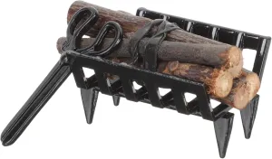 VANZACK 1 Set Miniature Firewood Rack Tong Model for Dollhouse Decoration DIY Accessory for Mini House Compact Design Present for Miniature Lovers