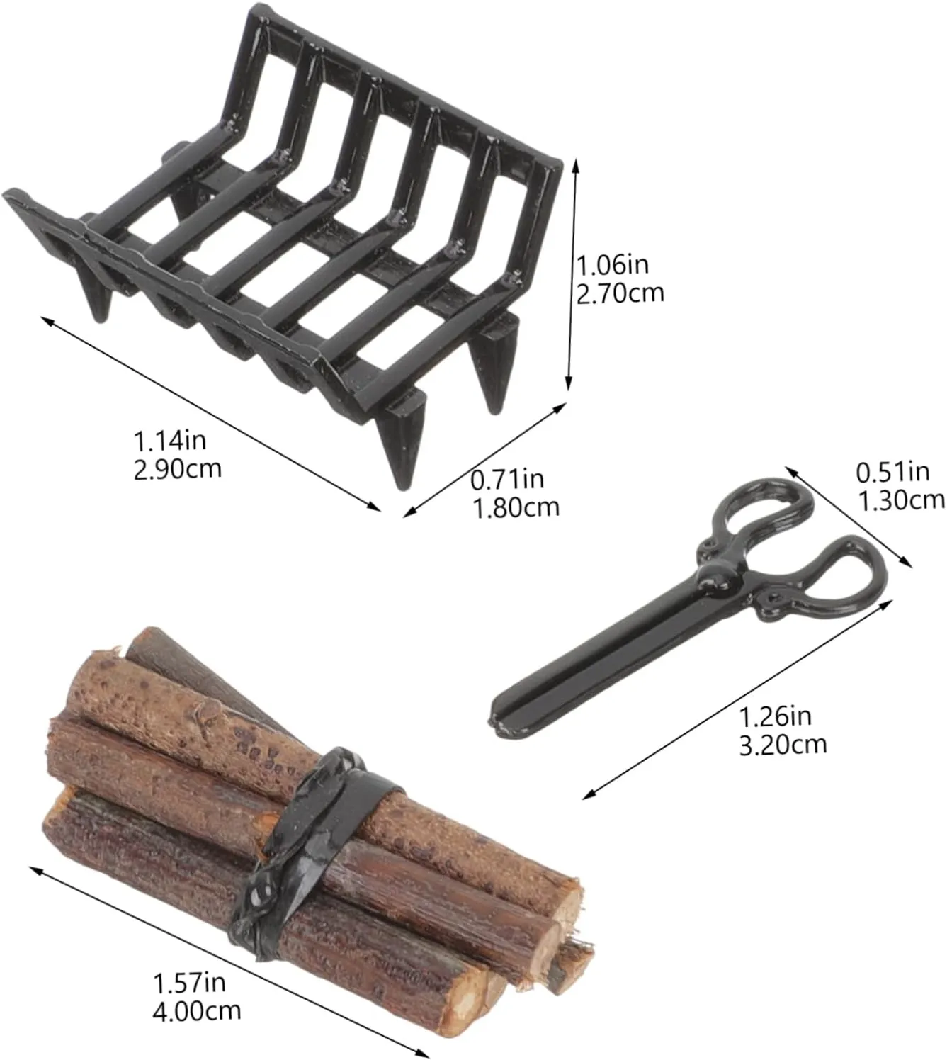 VANZACK 1 Set Miniature Firewood Rack Tong Model for Dollhouse Decoration DIY Accessory for Mini House Compact Design Present for Miniature Lovers