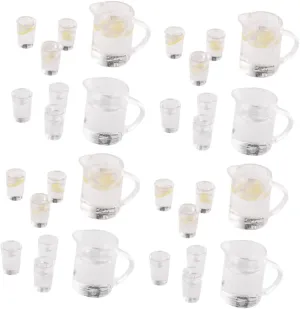 VANZACK 10 Sets Mini House Water Lemonade Set Doll House Accessories Plastic Material Realistic Decorations