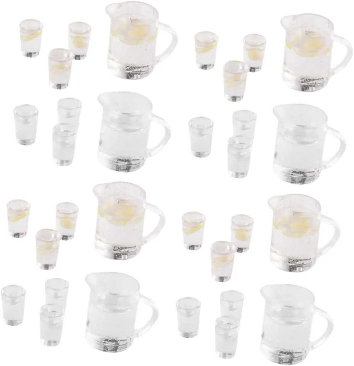 VANZACK 10 Sets Mini House Water Lemonade Set Doll House Accessories Plastic Material Realistic Decorations