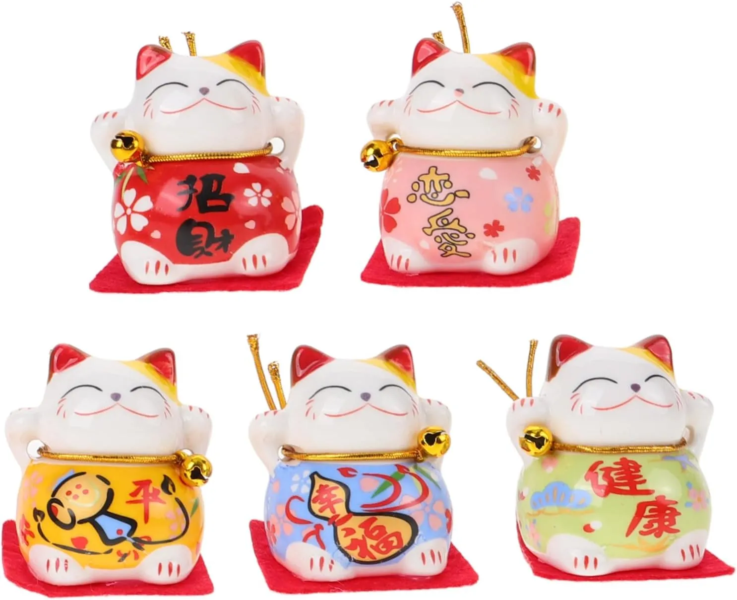 VANZACK 5pcs Cute Cat Decor Miniature Statues for and Dollhouse Decoration Detail Compact Design Present for Animal Lovers