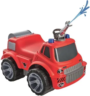 VARUN Big Spielwarenfabrik 800055815 Big Power-Worker Maxi Fire Truck Toy Car with Water Sprayer Tyres Soft Material Red for Children from 2 Years