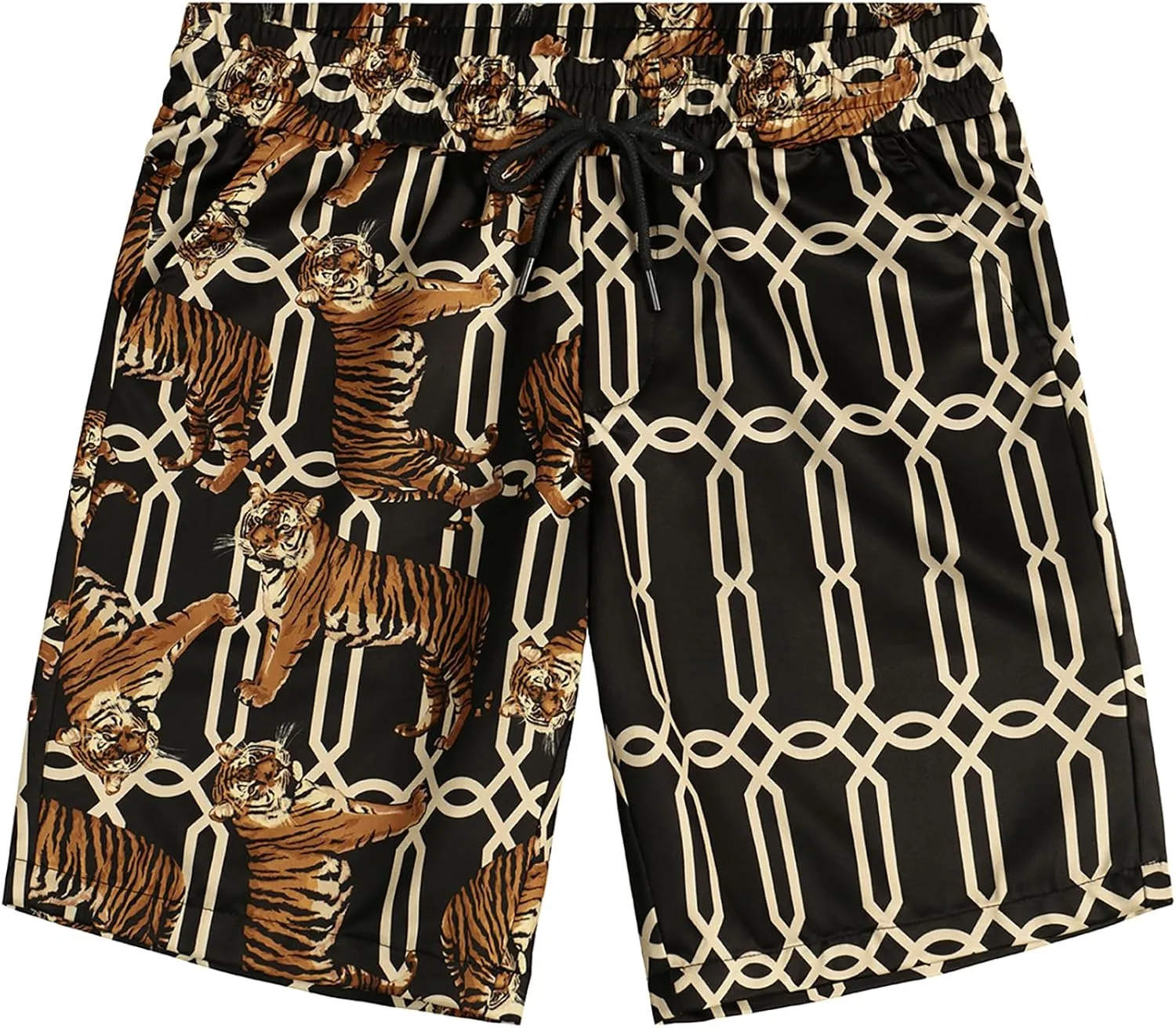 VATPAVE Mens Flamingo Hawaiian Sets Casual Short Sleeve Button Down Shirts Beach Outfits