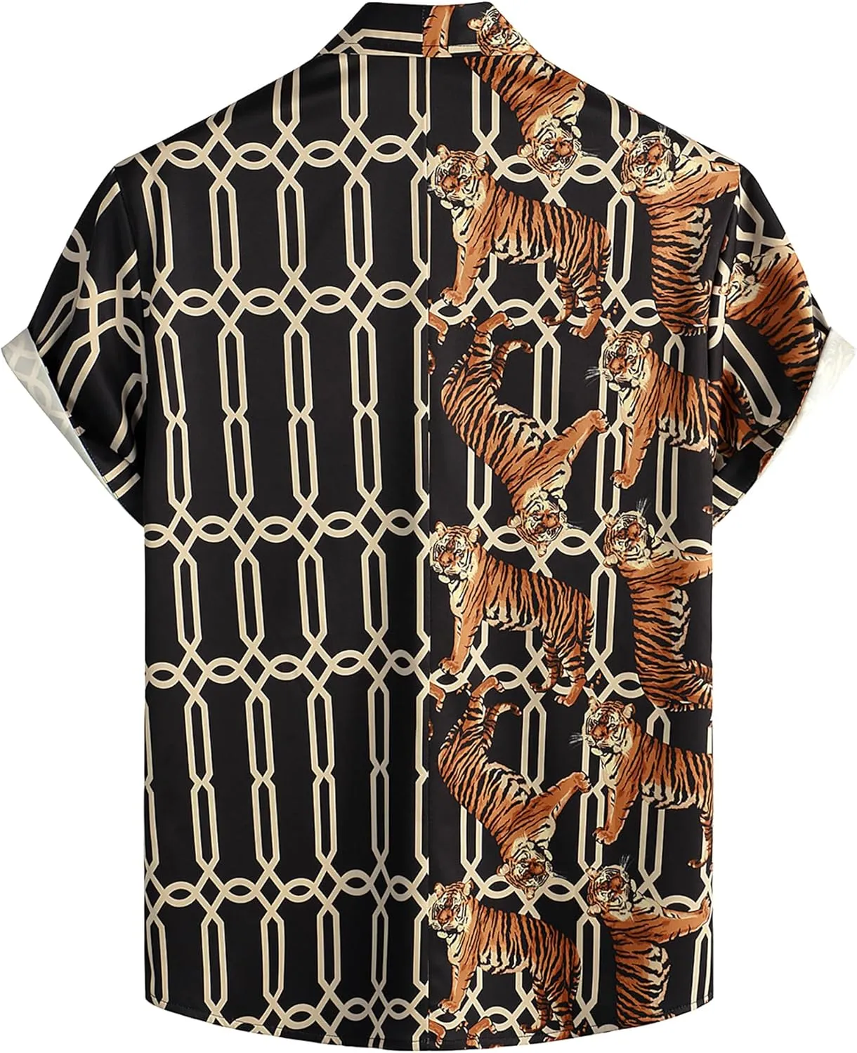 VATPAVE Mens Flamingo Hawaiian Sets Casual Short Sleeve Button Down Shirts Beach Outfits